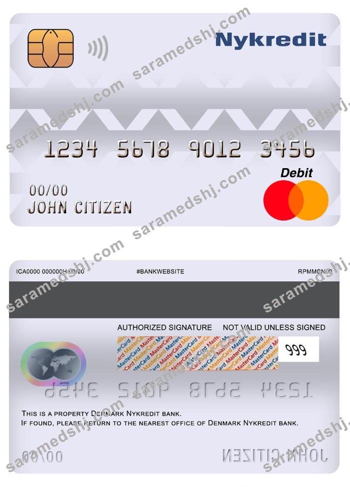 Denmark Nykredit bank master debit card